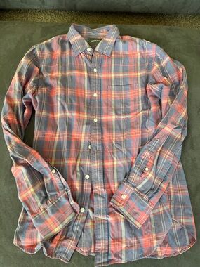 Bonobos Blue and Red Plaid Long-Sleeve Button-Down Shirt
